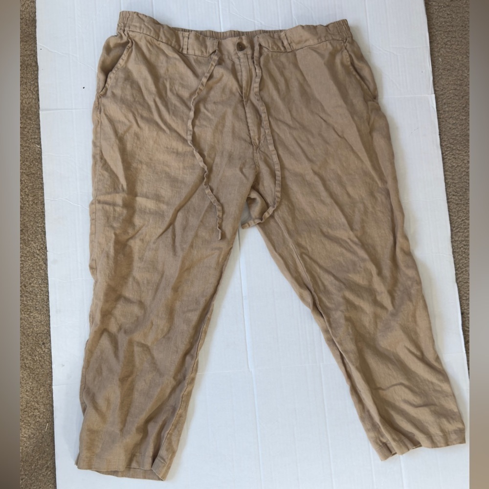 Westport Black Southport Linen drawcord pants 100% Linen